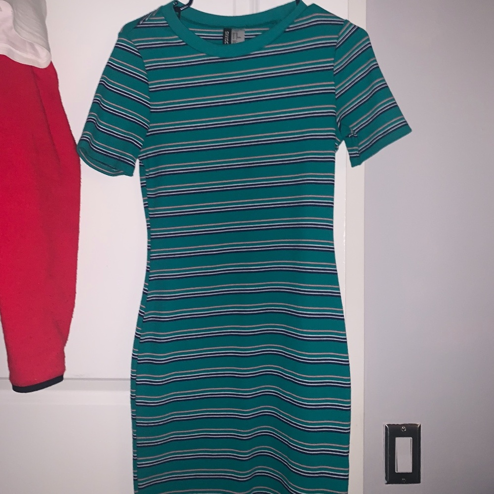 H&M Green Mini Dress